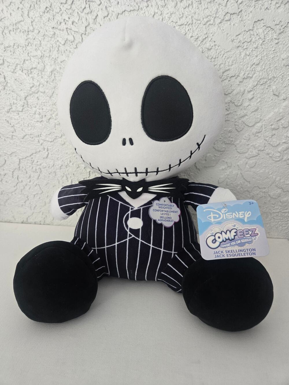 Disney Jack Skellington Plush Nightmare Before Christmas Black White Stuffed Toy